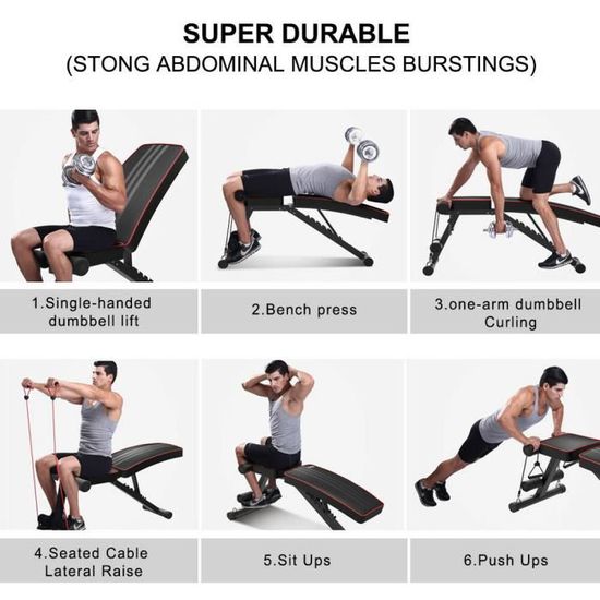 Banc De Musculation Pliable Reglable Abdominaux Et Dorsaux Banc D