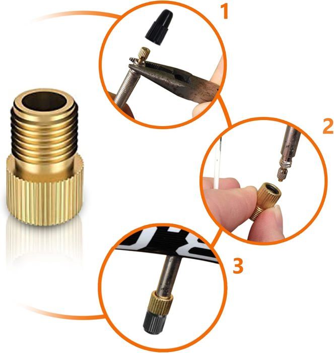 Lot De 10 Adaptateurs Presta→Schrader En Laiton + 10 Bouchons – Pour Vélos, E-bikes Et E-scooters