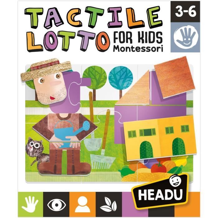 Lisciani - MONTESSORI BABY - Puzzle Tactile Éducatif Pour Enfants De 1 à 4 Ans - 6 Puzzles De 4 Pieces Developpement Sensoriel Et Motricite Fine Apprentissage Methode Montessori