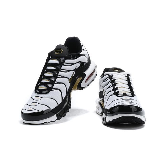 Baskets tn Plus - Femme Homme - Chaussures Entraînement de Sport - Blanc  Noir