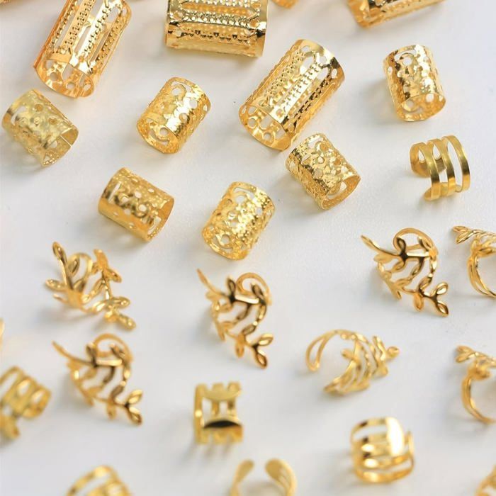 VENOFEN Lot De 50 Bijoux De Cheveux En Forme De Papillon Doré Pour