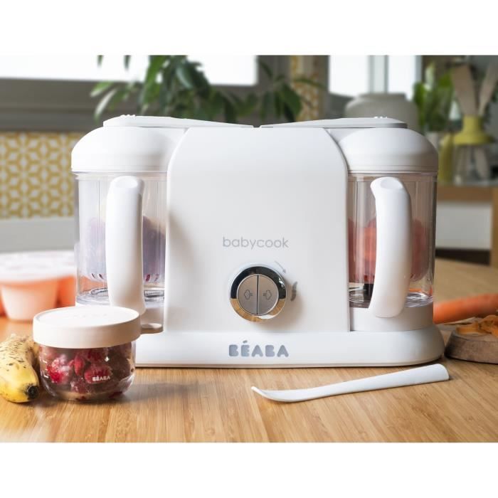 Béaba Babycook Duo 4 In 1: Robot Da Cucina, Frullatore E Cottura A Vapore Per Pappe Fatte In Casa - 2 Vasche XXL Da 1100 Ml