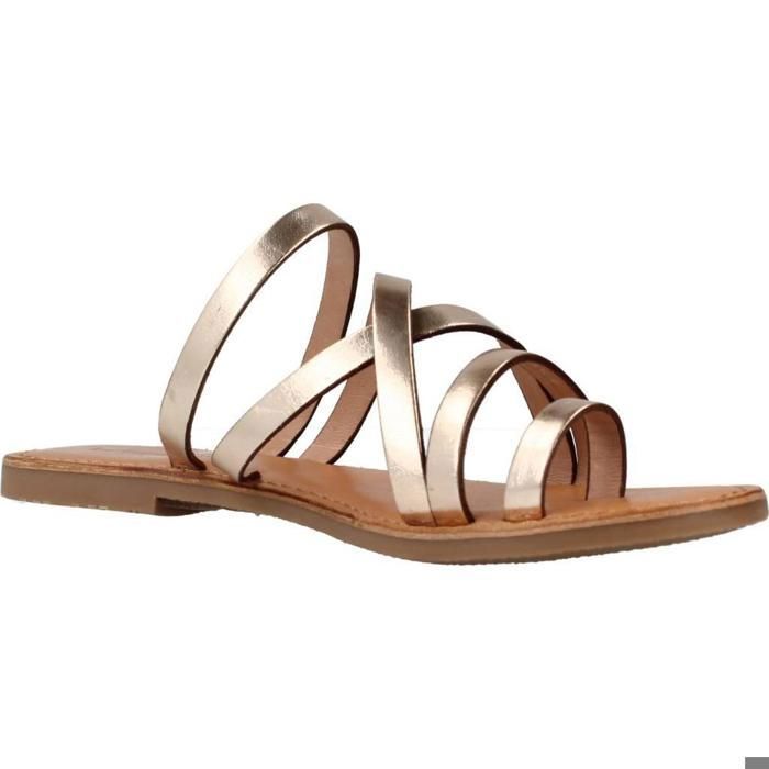 Mules Femme Les Tropéziennes Hastari Cuir Or Jaune Or