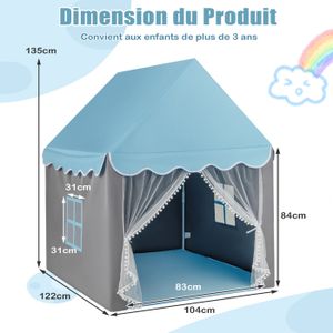 Tente De Jeu Pour Enfants - Grande Maison De Jeu Intérieur/extérieur, 120x105x128 Cm, 3-13 Ans - 2