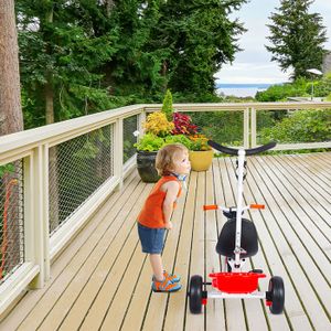 Tricycle 16 Pouces Pour Enfant – Cadre Acier, Panier Arrière, Guidon Et Selle Réglables, Orange, 7-10 Ans