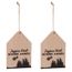 Lot De 2 Sujets De Noël En Bois Avec Ficelle à Accrocher Joyeuses Noël Et Bonne Année Marron