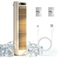 Climatiseur Portable Rechargeable, Rafraîchisseur Air LED 3 Vitesses, USB Mural, Mini Beige VENTILATEUR