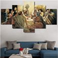 5 peintures sur toile-Jésus Disciples Dernière Cène-décoration murale moderne-décoration de la maison-Cadeau de Noël-100x50cm[601]-0
