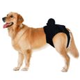 CULOTTE HYGIENIQUE - COUCHE - INCONTINENCE - PROTECTION MENSTRUELLE - CHALEURS Pantalon 2 pièces pour chien (noir / rouge)-0