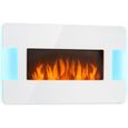 Klarstein Belfort Light & Fire Cheminée électrique décorative avec simulation flammes - chauffage 1000W- 2000W -télécommande - blanc-0