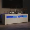 Qualité luxe© | Meuble de rangement & Meuble bas TV & Table de Salon & avec lumières LED Blanc 120x35x40 cm |190737-0