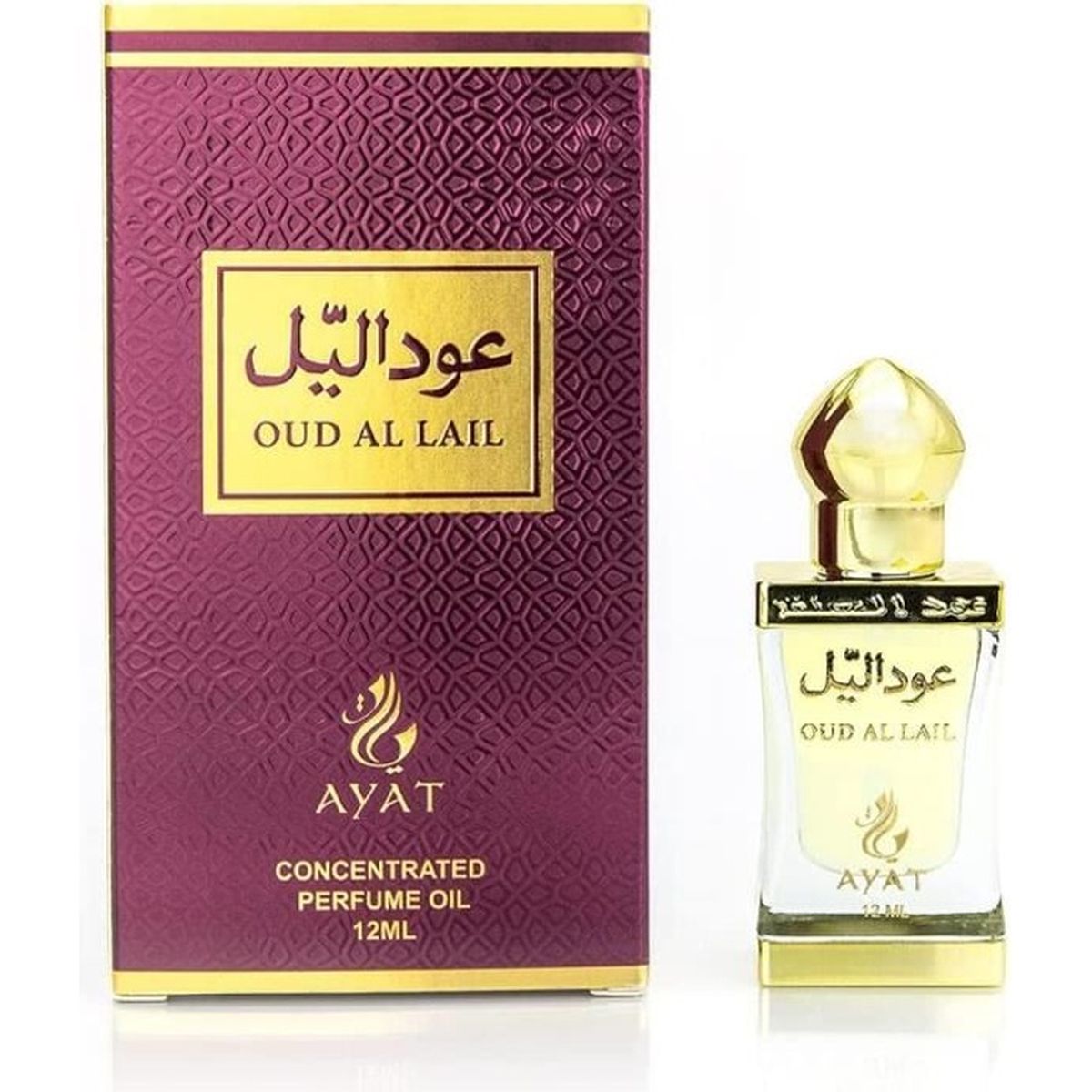 AYAT PERFUMESHuile Parfumée Oud Al Lail 12ml De Dubai Unisex Sans