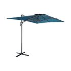 Parasol déporté rectangulaire SWEEEK - Antibes - Bleu canard - Inclinable, rabattable et rotatif à 360°