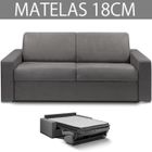 INSIDE Canapé convertible EXPRESS 3 places en microfibre gris graphite - Couchage 140cm - Epaisseur matelas 18cm - MASTER