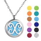 LANXI Aromathérapie Diffuseur d'huile essentielle Collier en forme de lettre X Pendentif parfum collier ciselé Acier inoxydable