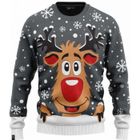 Pull de Noël - JAP Christmas Rudolf le renne - Une tenue parfaite sans gratter - Unisexe - Femme & Homme - Gris