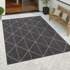 Paco Home Tapis Exterieur Terrasse Balcon Cuisine Motif Scandinave Geometrique Anthracite 160x220 cm