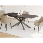 VENTE-UNIQUE Table à manger extensible ALBINA - 6 à 8 personnes - Céramique & Verre trempé - Anthracite de Maison Céphy