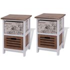 vidaXL Tables de chevet 2 pcs en bois
