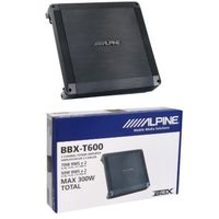 1 amplificateur 2 canaux ALPINE BBX-T600 BBXT600 classe ab 2 x 70 watt rms à 2 ohm 300 watt max avec bass eq, stable 2 ohm, 1 pièce