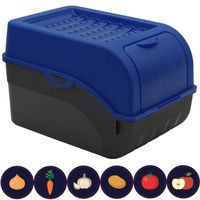 Boîte de conservation alimentaire Bleu foncé + 6 Stickers ARTECSIS / pour env. 4kg de Pommes de terre / Légumes Oignons
