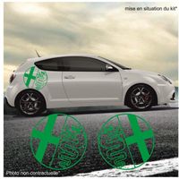 Alfa romeo logo rond latérale X 2 - VERT - Kit Complet  - Tuning Sticker Autocollant Graphic Decals