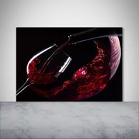 Crédence de cuisine sur verre sécurité Tulup 100x70cm - Vin Rouge - Rouge