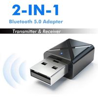 Bluetooth 5.0 Audio Transmetteur Mini 3.5mm AUX Adaptateur Bluetooth Stéréo pour TV PC Voiture