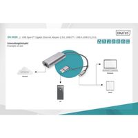DIGITUS Adaptateur réseau USB Type-C Gigabit Ethernet - 2.5 Gibt/s - USB 3.1 - Gris