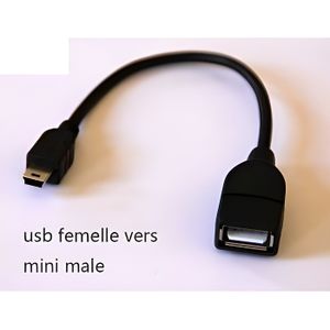 Adaptateur Mini Usb Mâle Vers Usb Femelle Universel Cle Tablette Pc  Ordinateur Yonis