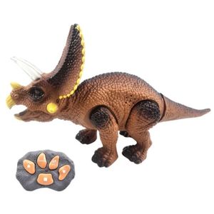 ROBOT - ANIMAL ANIMÉ Jouets de Dinosaure Télécommandé Triceratops Marchant avec éclairage LED, Tête Secouante Dinosaure électrique