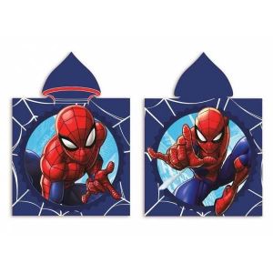 SORTIE DE BAIN Poncho de bain à capuche Spiderman 55 x 110 cm.