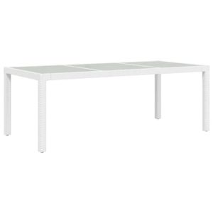 TABLE DE JARDIN  Table de jardin Blanc 190x90x75 cm Verre trempé/ré