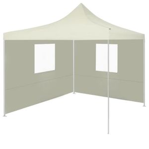 TONNELLE - BARNUM DIOCHE Tente de réception pliable avec 2 parois 2x2 m Acier Crème - YW Tech DIO7734920957375