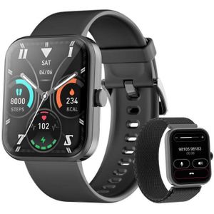 Montre connectée sport Montre Connectée Homme avec Appels Bluetooth Smartwatch 100 Modes Sportifs Assistant Vocal Fréquence Cardiaque pour Android iOS