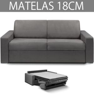 INSIDE Canapé convertible 3 places RAPIDO MASTER - Gris foncé - Couchage : 140 cm