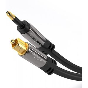 Noir Audio câble TOSlink Fiche vers Mini TOSlink Optique 3,5 mm Jack 1 m 