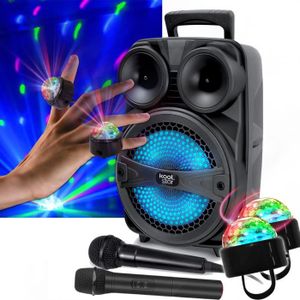 ENCEINTE ET RETOUR Enceinte Mobile KOOLSTAR 200W DJ SONO LED 2 micros