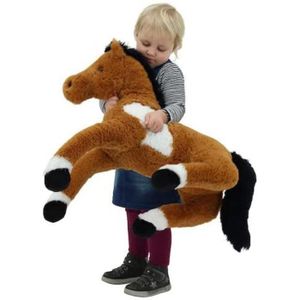 Sweety Toys 5185 doudou cheval poulain noir doudou peluche cheval couché