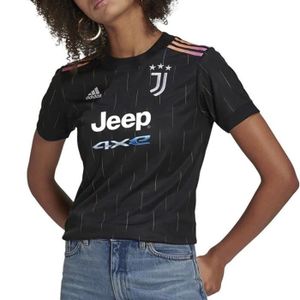 MAILLOT DE FOOTBALL - T-SHIRT DE FOOTBALL - POLO DE FOOTBALL Maillot Réplica Extérieur Femme Juventus - Adidas - 2021/2022 - Noir - Coupe classique - Col rond