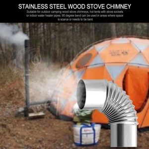 POÊLE À BOIS Mxzzand cheminée de poêle à bois en acier inoxydable Mxzzand tuyau de poêle Tuyau coudé de poêle à bois en acier sport camping
