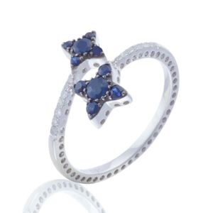 bague or gris et saphir bague or gris et saphir