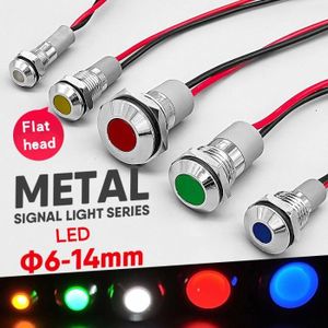 Vert 3-6V 16mm Indicateur lumineux LED en métal, 12-16-19-22mm