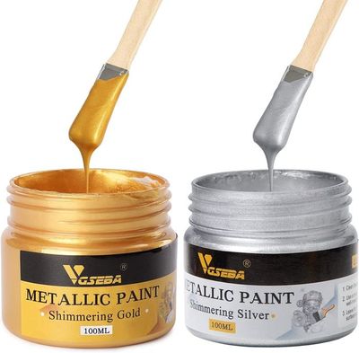 ARTFLY Peinture Acrylique Métallisée Dorée, 100 Ml Feuille D