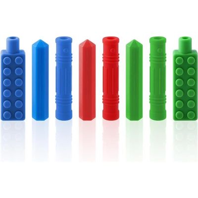 4 Stylos à Mâcher En Silicone - Jouet Sensoriel Pour Enfants (Autisme, TDAH, Dentition)