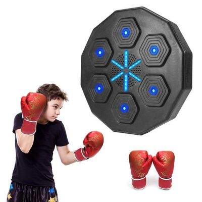 Machine De Boxe Musicale Bluetooth - Avec Gants, 9 Vitesses Et Modes - Écran LED Et Compteur De Coups - Pour Adultes Et Enfants