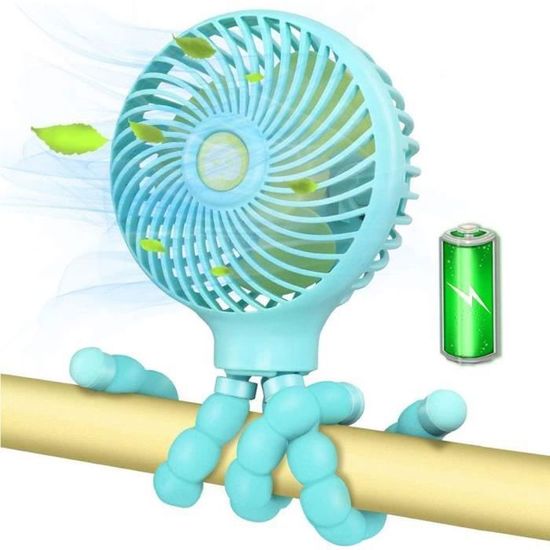 Ventilateur Poussette Bébé Clip USB 3 Vitesses - Ventilateur Portable Avec Trépied Pince