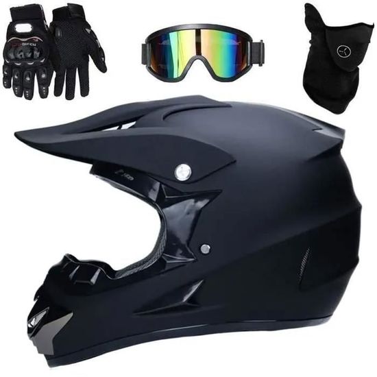 Ruiqieor Moto Motocross Casques Enfant Et Adulte Set AVT MX Casques Moto De Cross Enfants Quad Bike Vélo De Montagne Avec Gants Lunettes Masques (S(52-56cm),blue