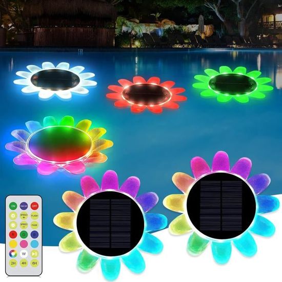 Lumière Piscine Flottante,Éclairage de Piscine Fleurs du Soleil,Lampe — free download