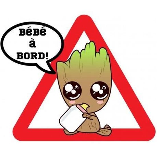 Bebe A Bord Groot Autocollant Sticker Adhesif Logo 393 Taille 12 Cm Cdiscount Auto